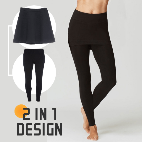 2-in-1 Cashmere Skirt Leggings